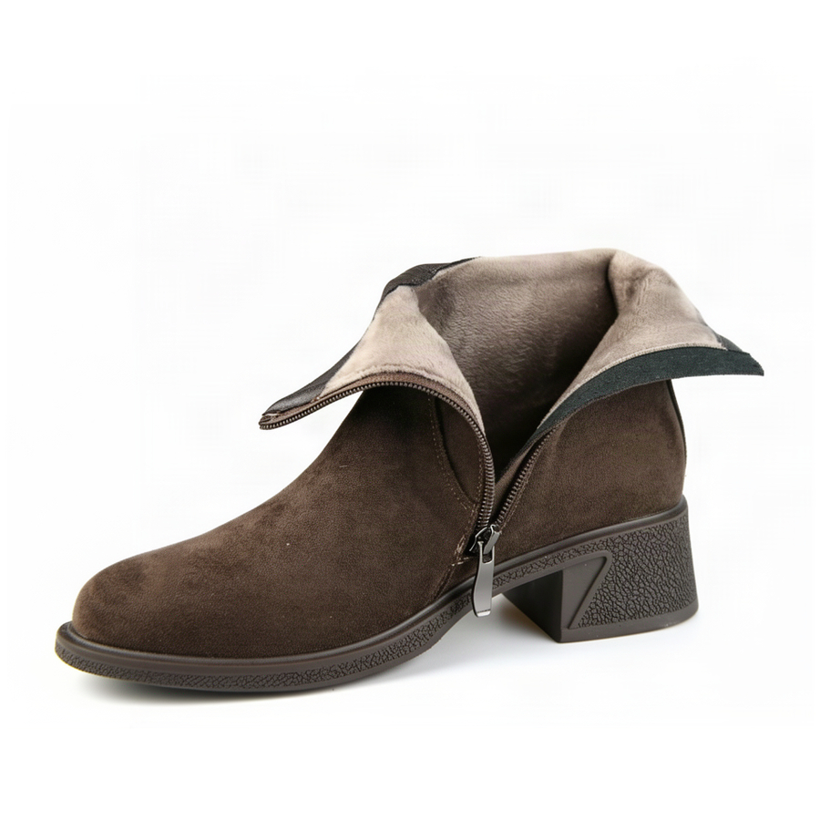 botine damă textil maro 0163397