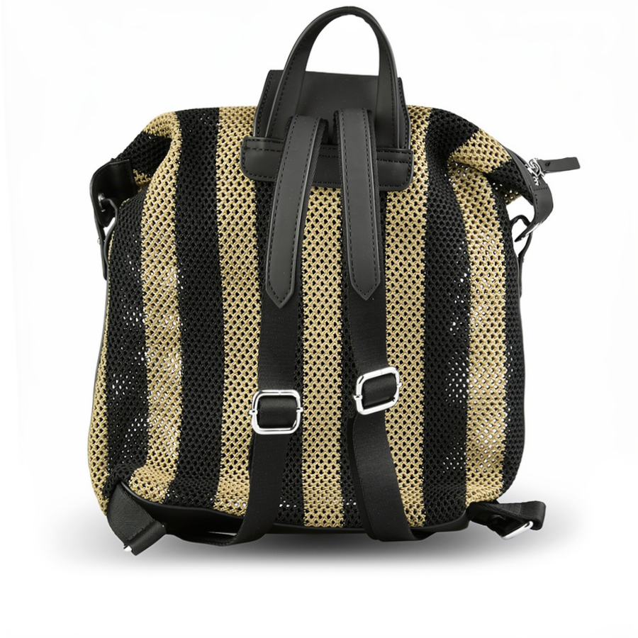 rucsac damă piele ecologică negru/verde 0160113