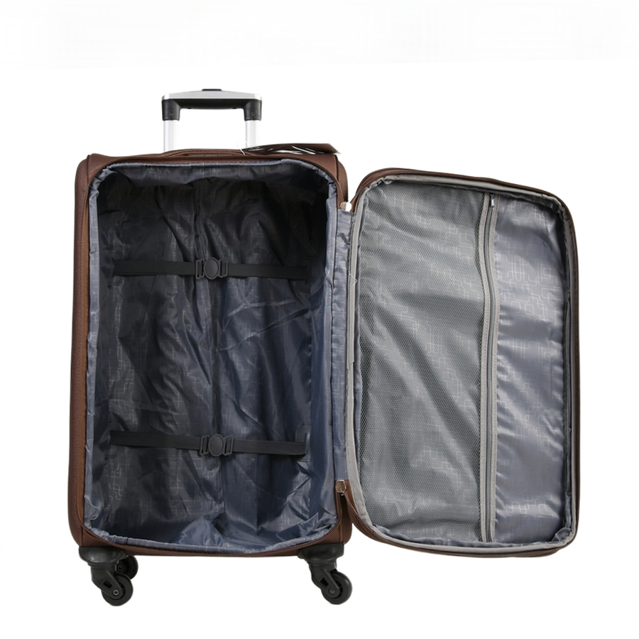 medium suitcase textile brown 0163715