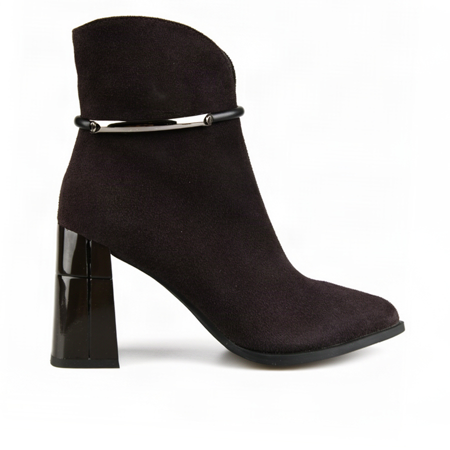 botine damă piele naturală maro închis 0162881