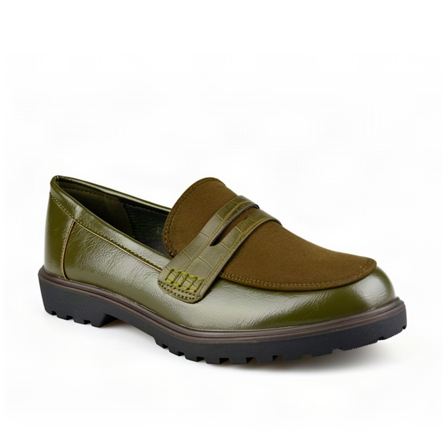 lady's shoes textile/synthetic leather green 0163004