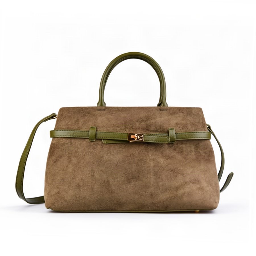 geantă damă textil/piele ecologică verde 0162410