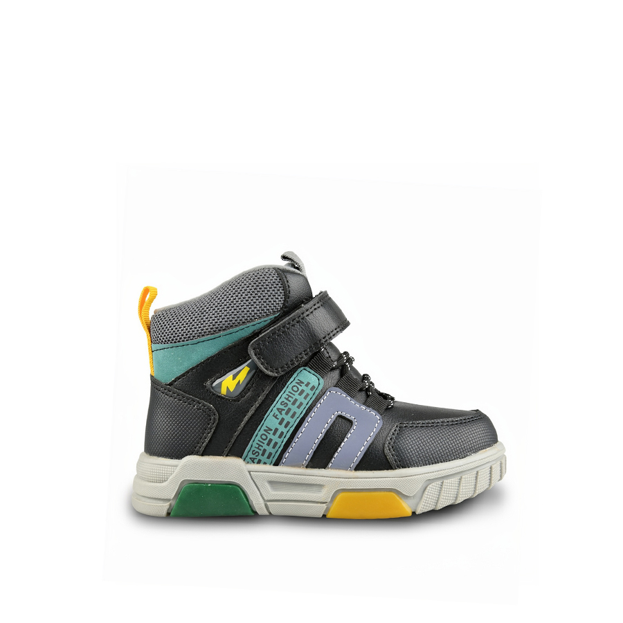 botine copii piele ecologică/textil negru 0161760