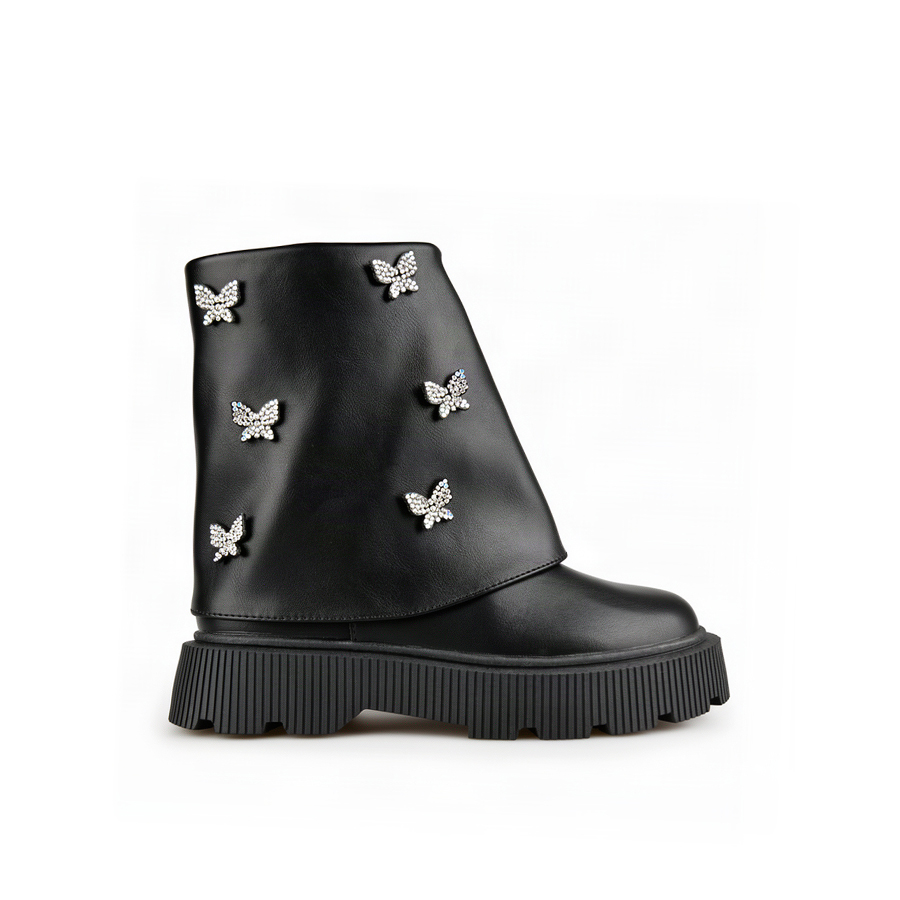 kids boots synthetic leather black 0162547