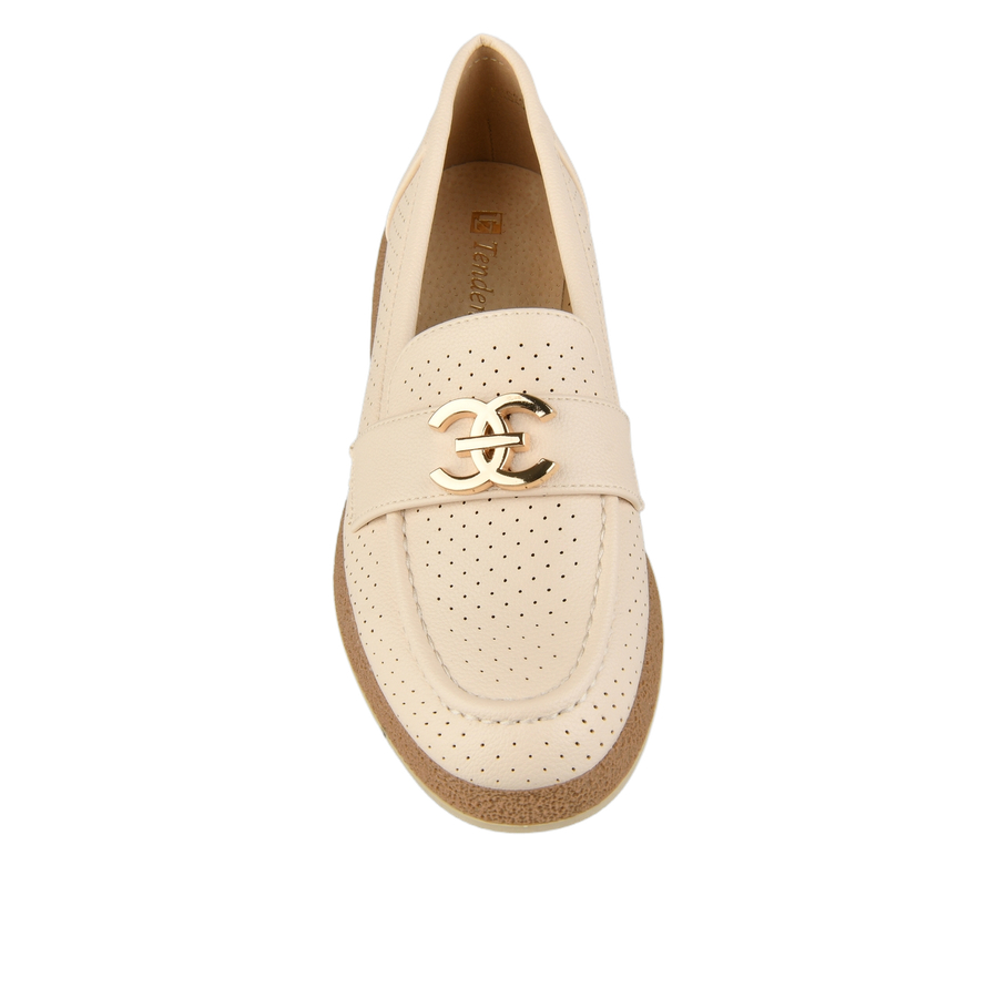 lady's shoes synthetic leather beige 0160484