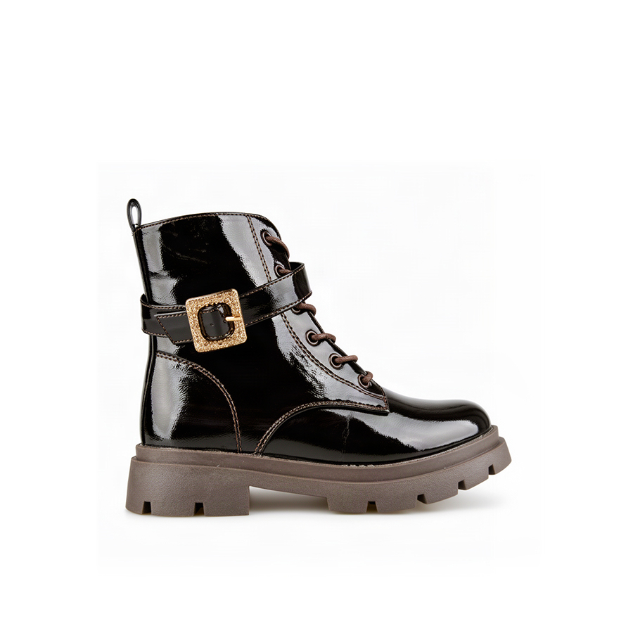 kids boots synthetic leather dark brown 0162540