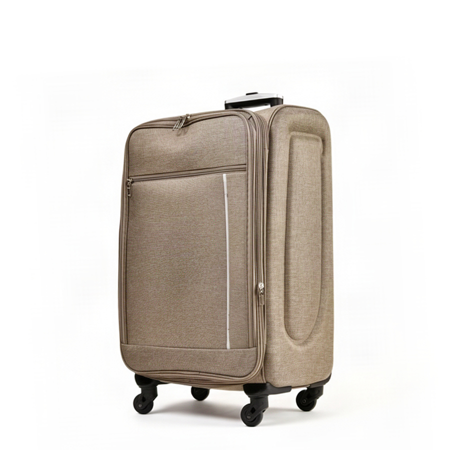 medium suitcase textile beige 0163706