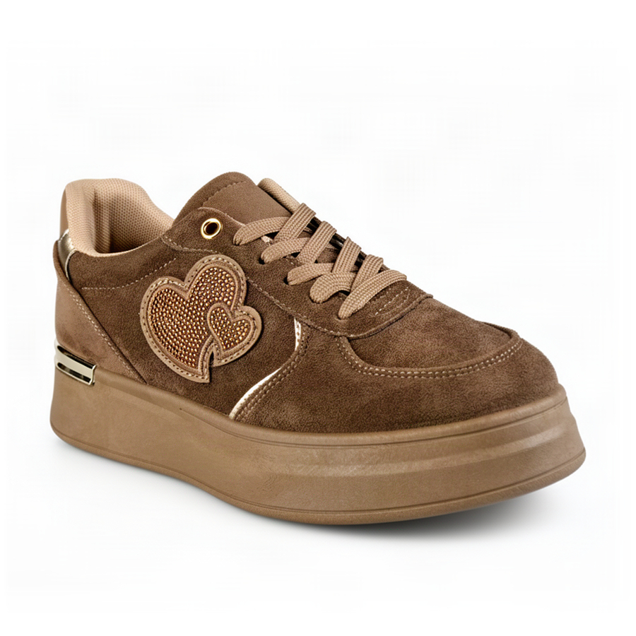 adidași damă textil/piele ecologică bej 0163360