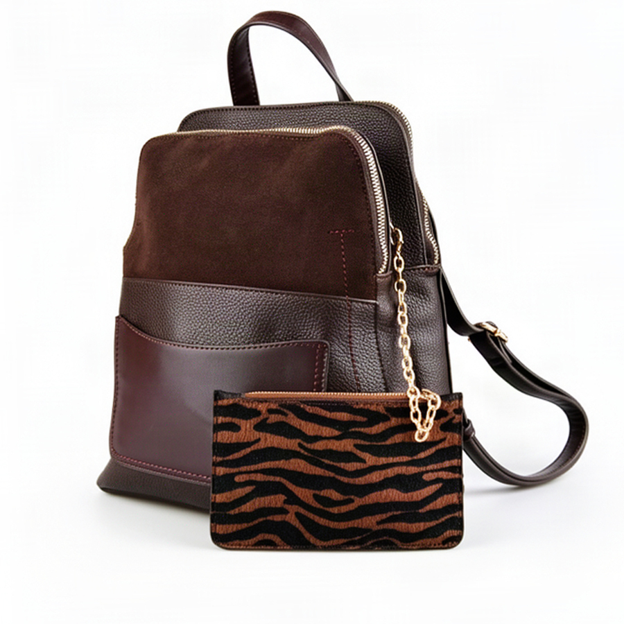 rucsac damă piele naturală/piele ecologică maro 0163164