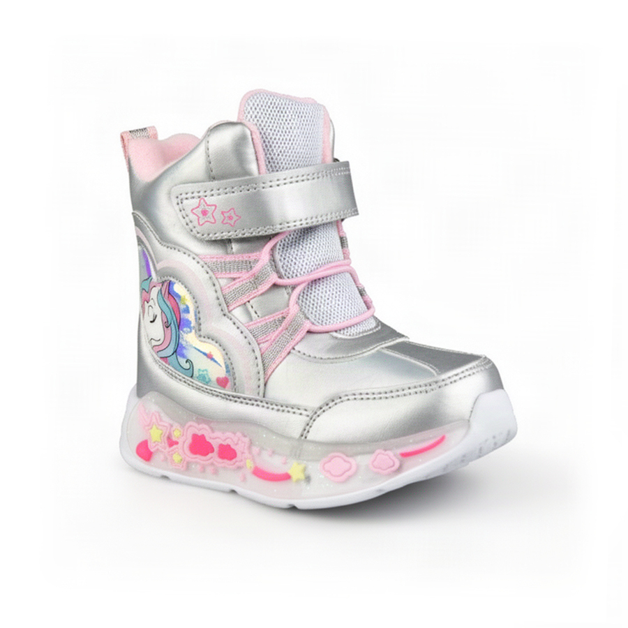 kids boots synthetic leather silver 0162290