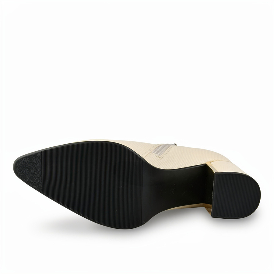 botine damă piele ecologică alb murdar 0162070