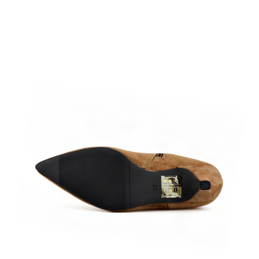 botine damă textil maro deschis 0162847