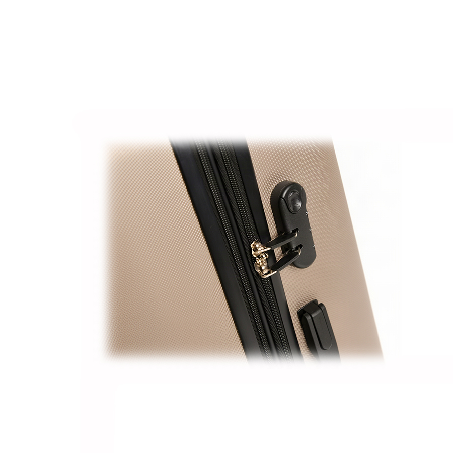 medium suitcase ABS plastic beige 0163697