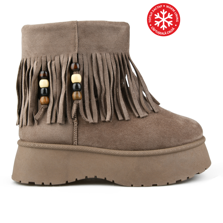 botine de zăpadă damă textil maro deschis 0163356