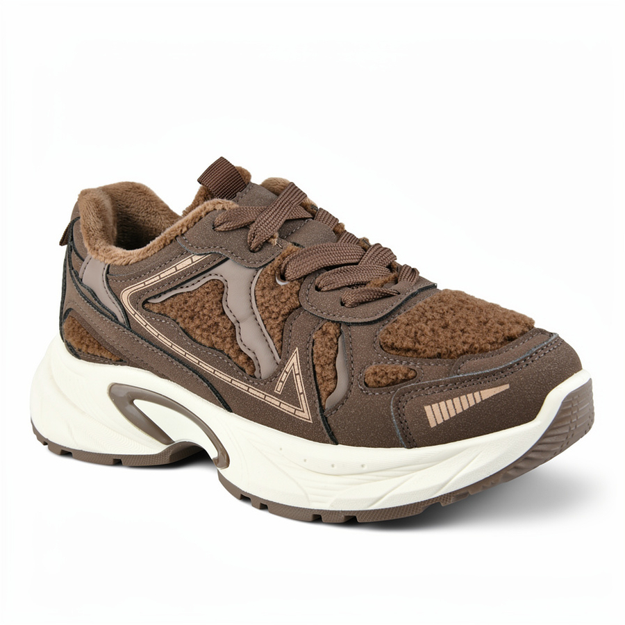 adidași damă textil/piele ecologică maro 0162719