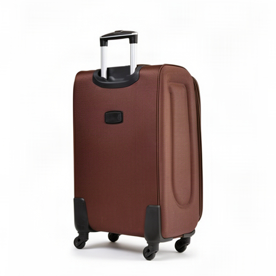 medium suitcase textile brown 0163715