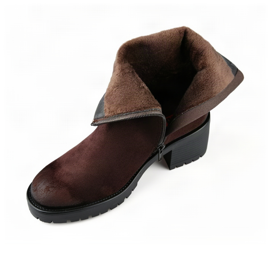 botine damă textil maro 0162909
