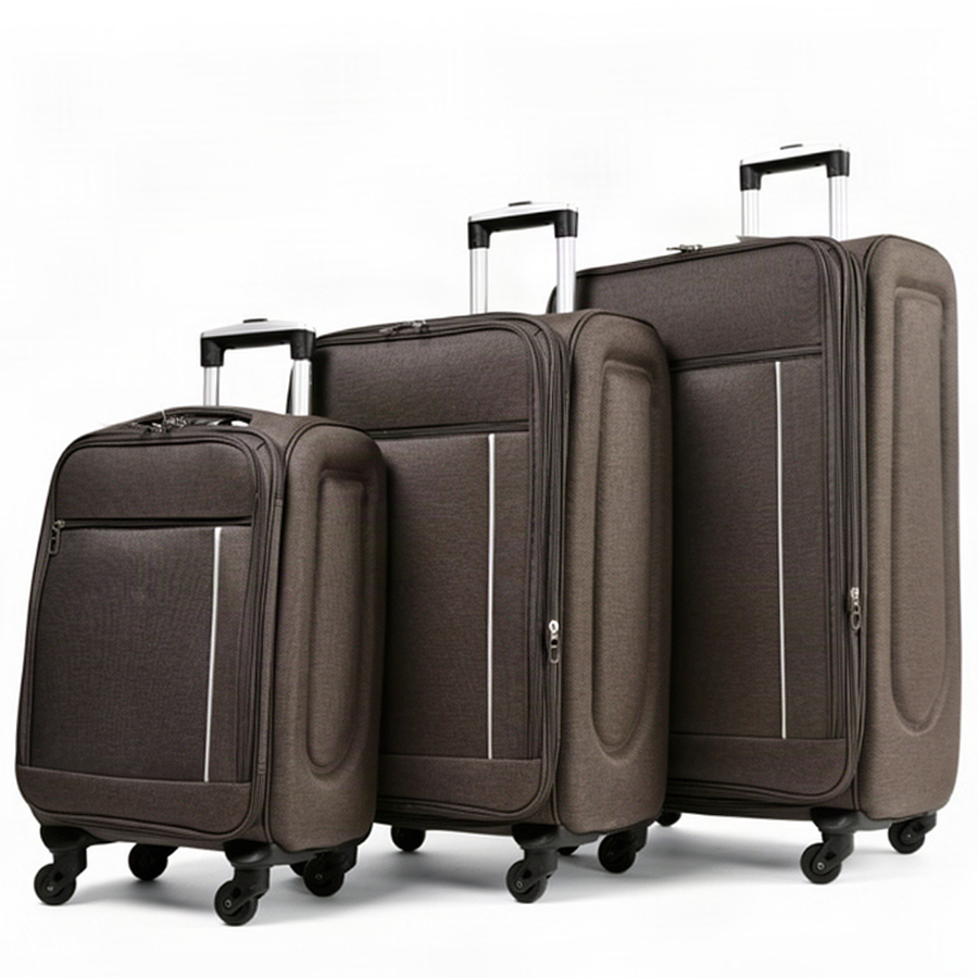 medium suitcase textile brown 0163703