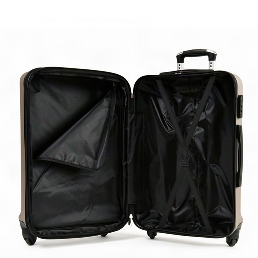 medium suitcase ABS plastic beige 0163697