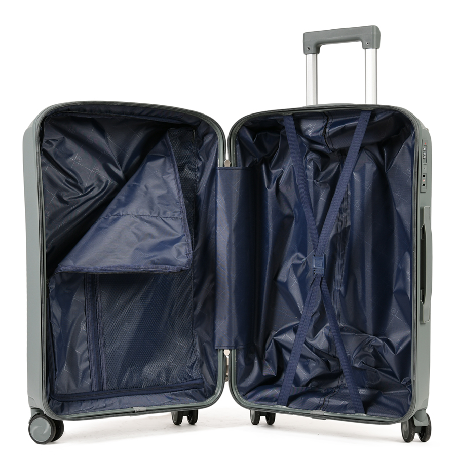 medium suitcase polypropylene grey 0161428