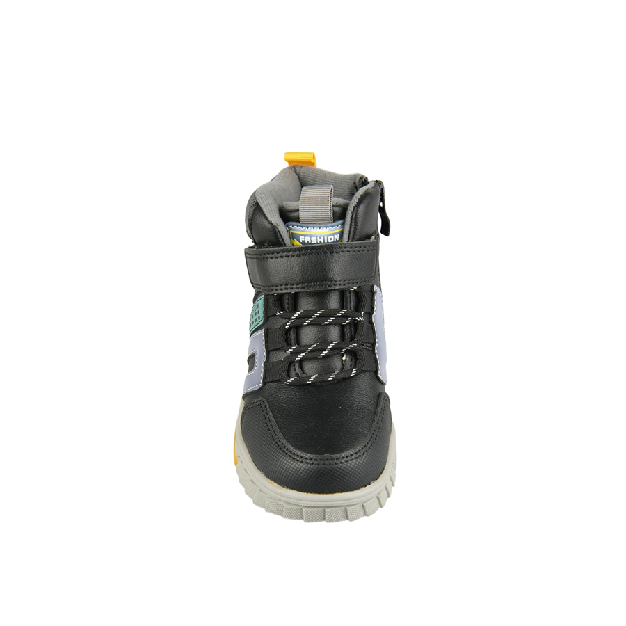botine copii piele ecologică/textil negru 0161760