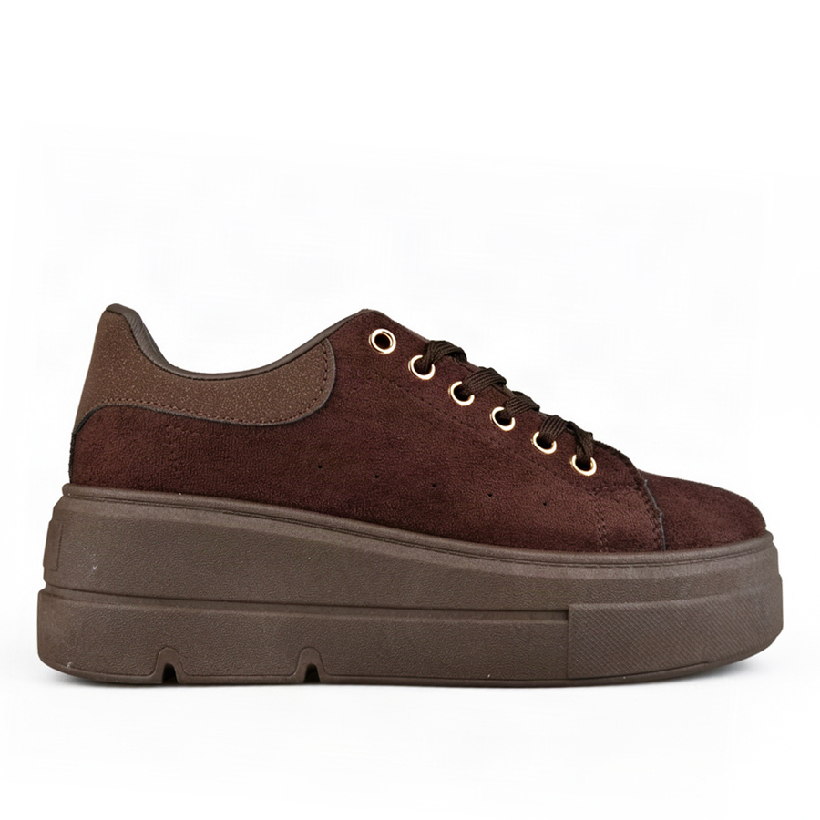 adidași damă piele ecologică/textil maro 0163311