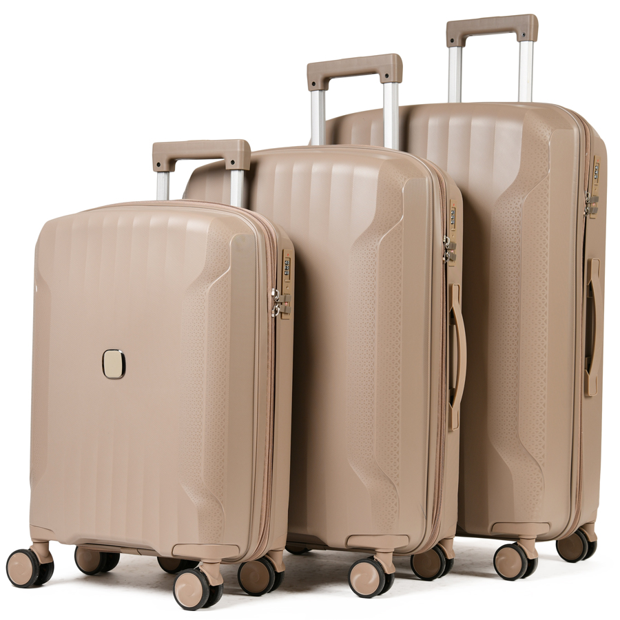 medium suitcase polypropylene light brown 0161431
