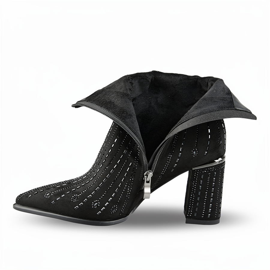 botine damă textil negru 0162058