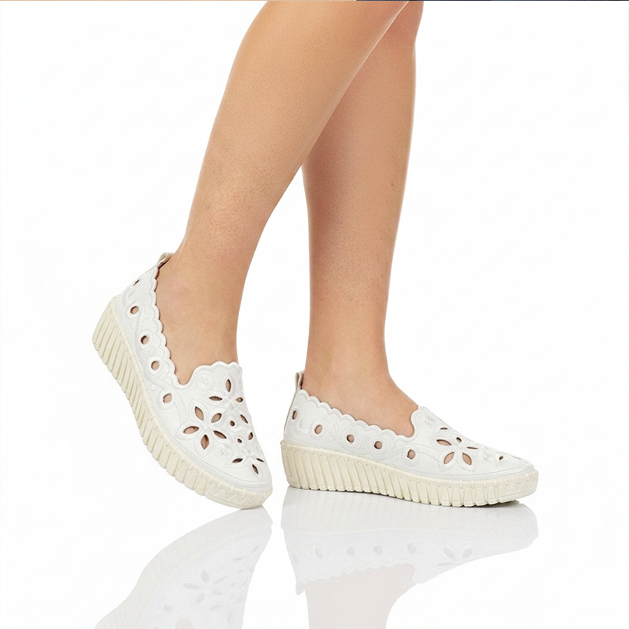 pantofi damă piele ecologică alb 0159425
