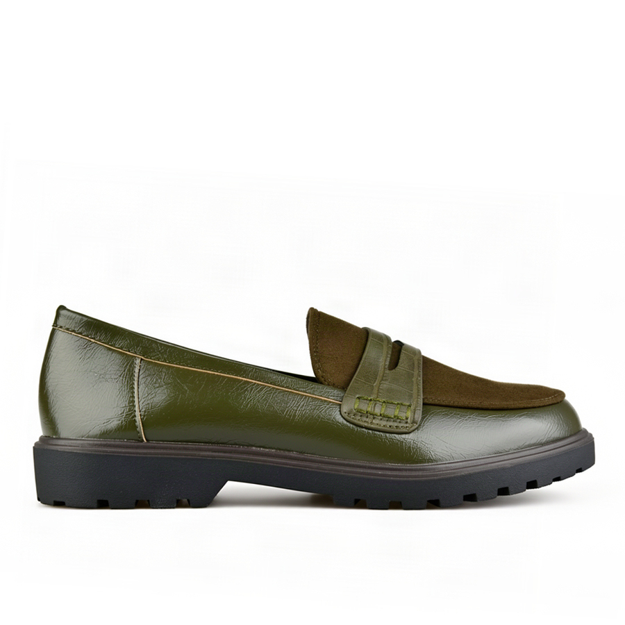 lady's shoes textile/synthetic leather green 0163004