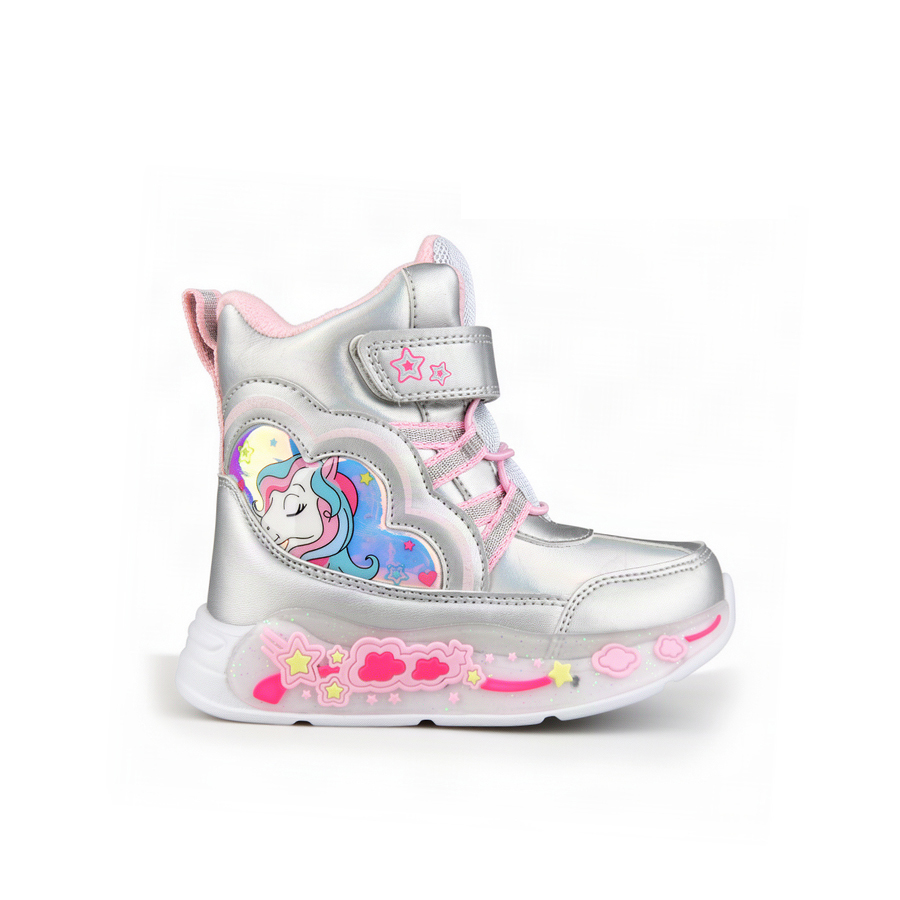 kids boots synthetic leather silver 0162290