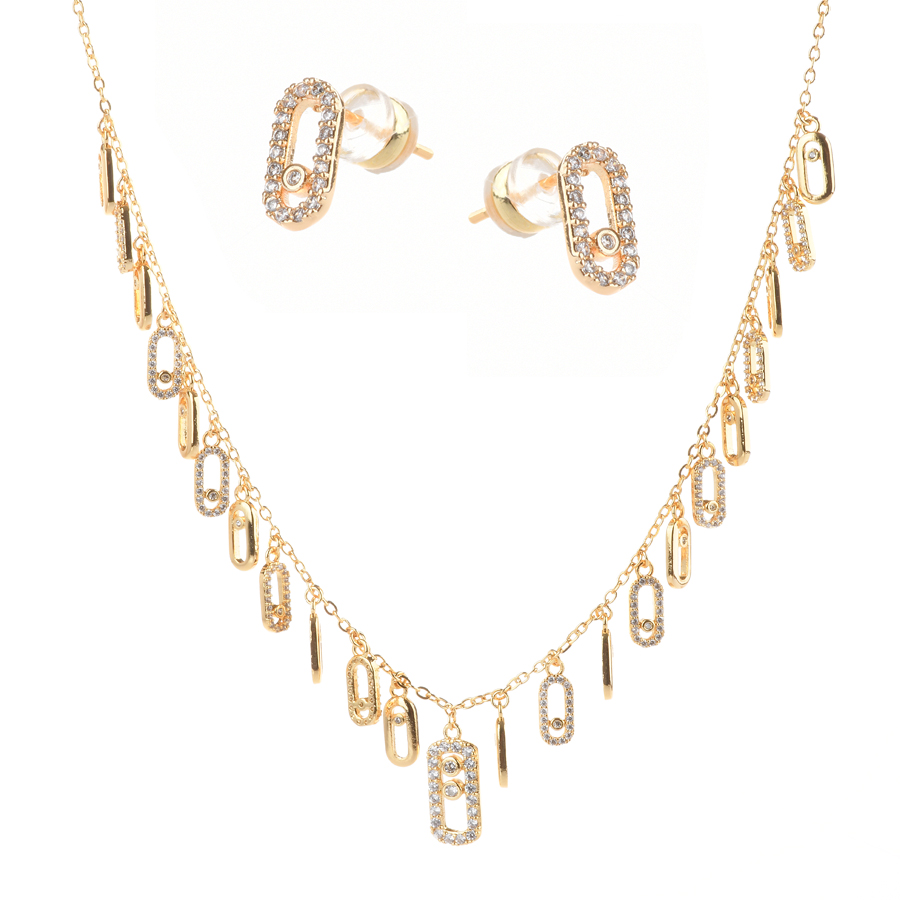 set colier și cercei damă cupru auriu 0165182