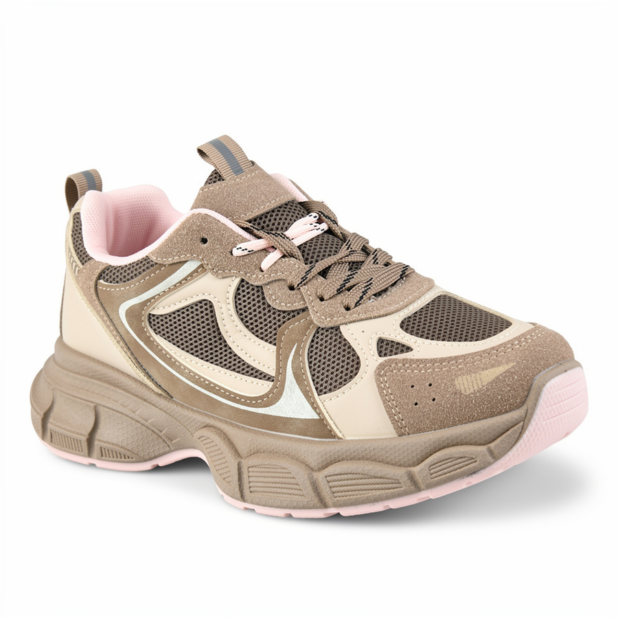 adidași damă textil/piele ecologică maro deschis 0162723