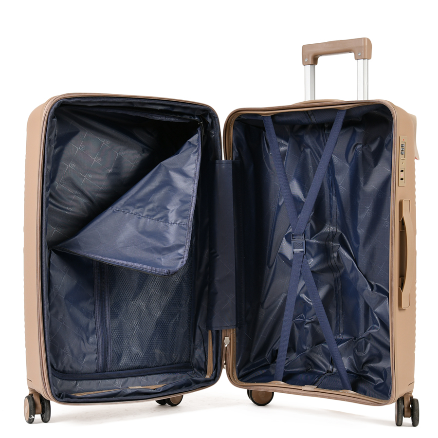 medium suitcase polypropylene light brown 0161440