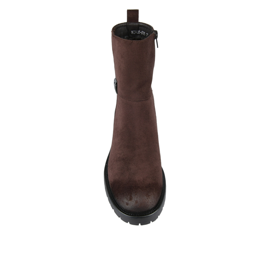 botine damă textil maro 0162909