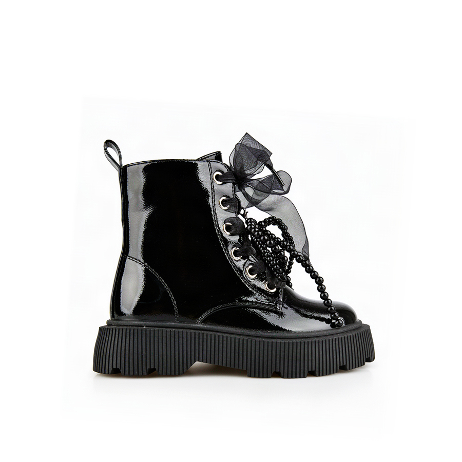 kids boots synthetic leather black 0162559