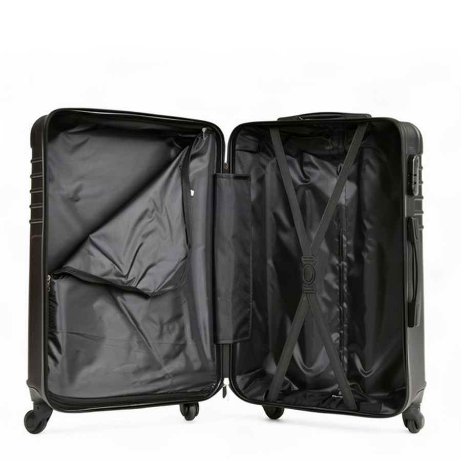 medium suitcase ABS plastic black 0163685
