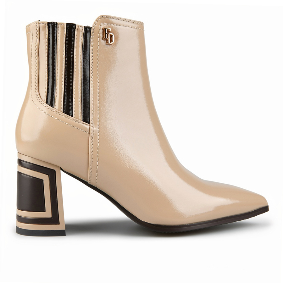 botine damă piele ecologică bej 0162049