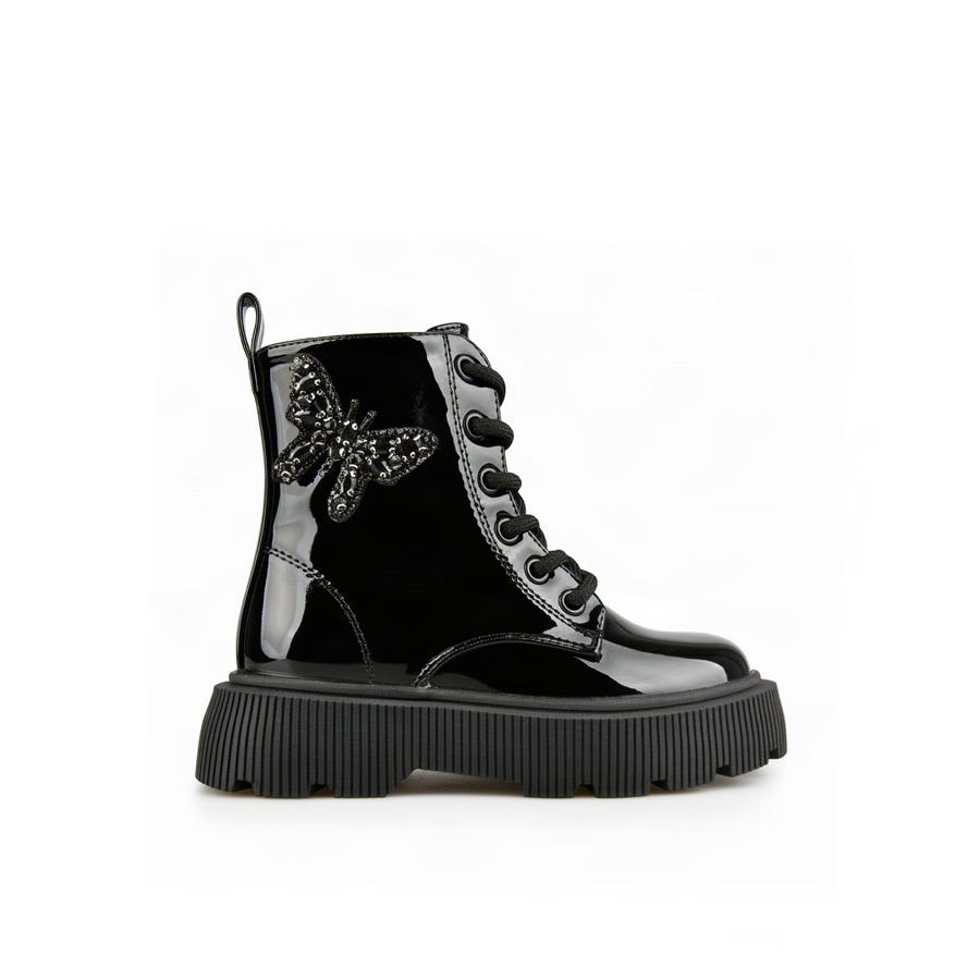 kids boots synthetic leather black 0162558