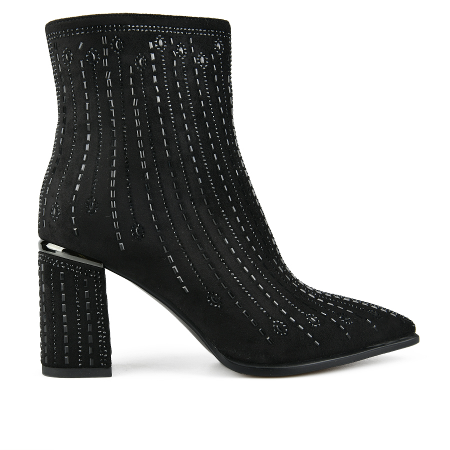 botine damă textil negru 0162058