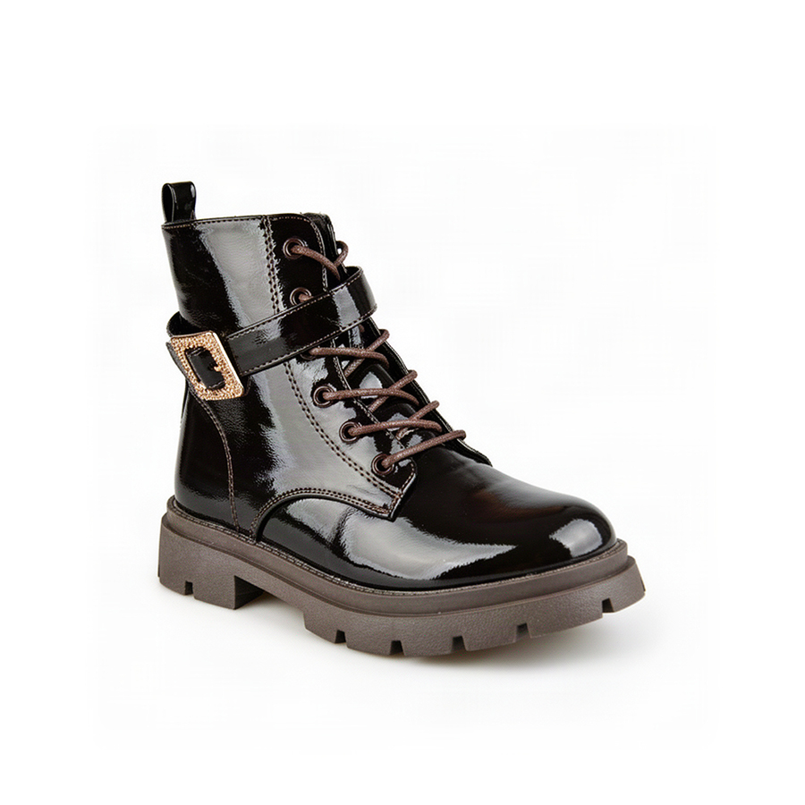 kids boots synthetic leather dark brown 0162540