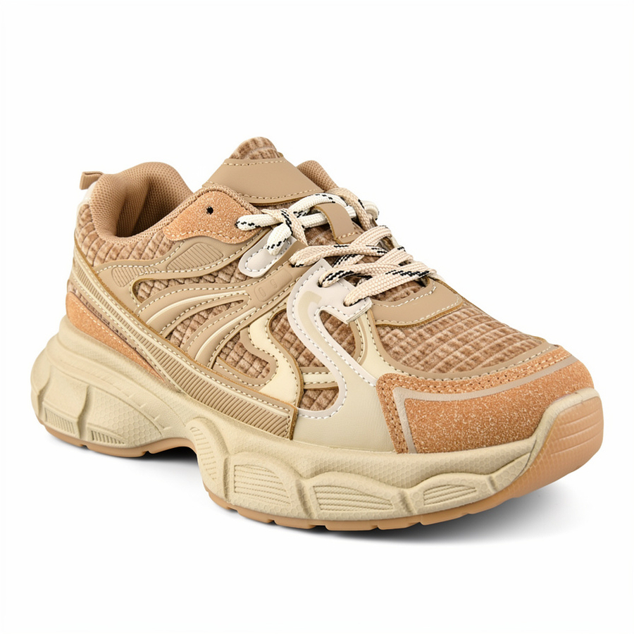 adidași damă textil/piele ecologică maro deschis 0162721