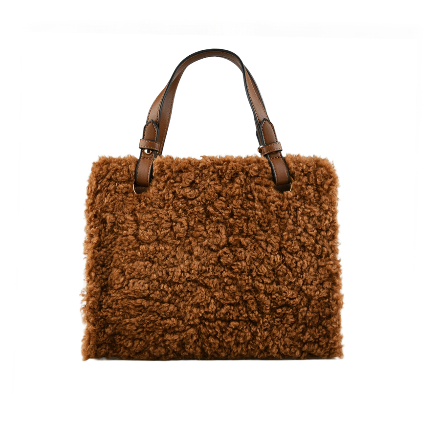 geantă damă piele ecologică/textil maro 0163295