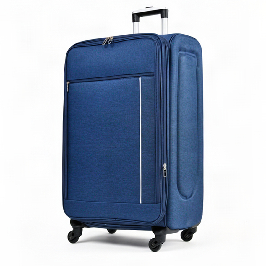 big suitcase textile blue 0163701