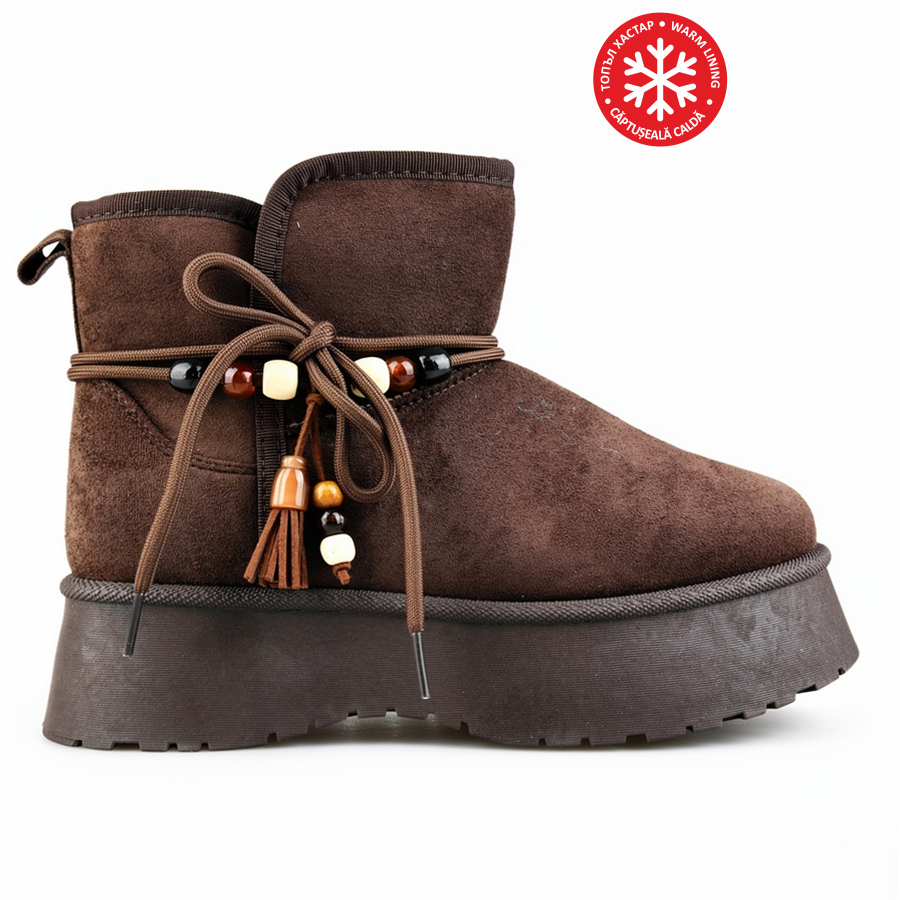 botine de zăpadă damă textil maro 0162977
