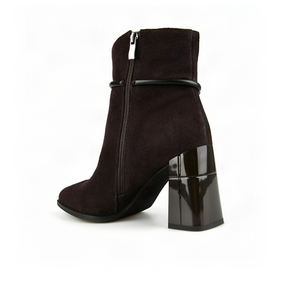 botine damă piele naturală maro închis 0162881