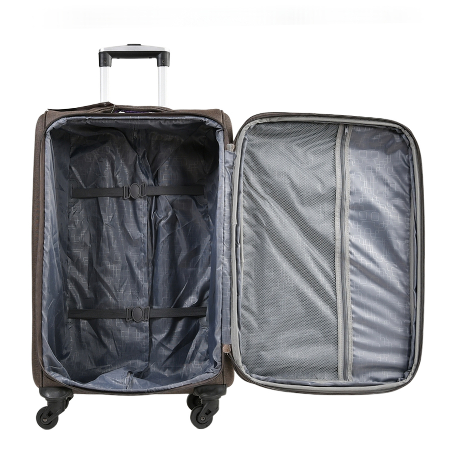 medium suitcase textile brown 0163703
