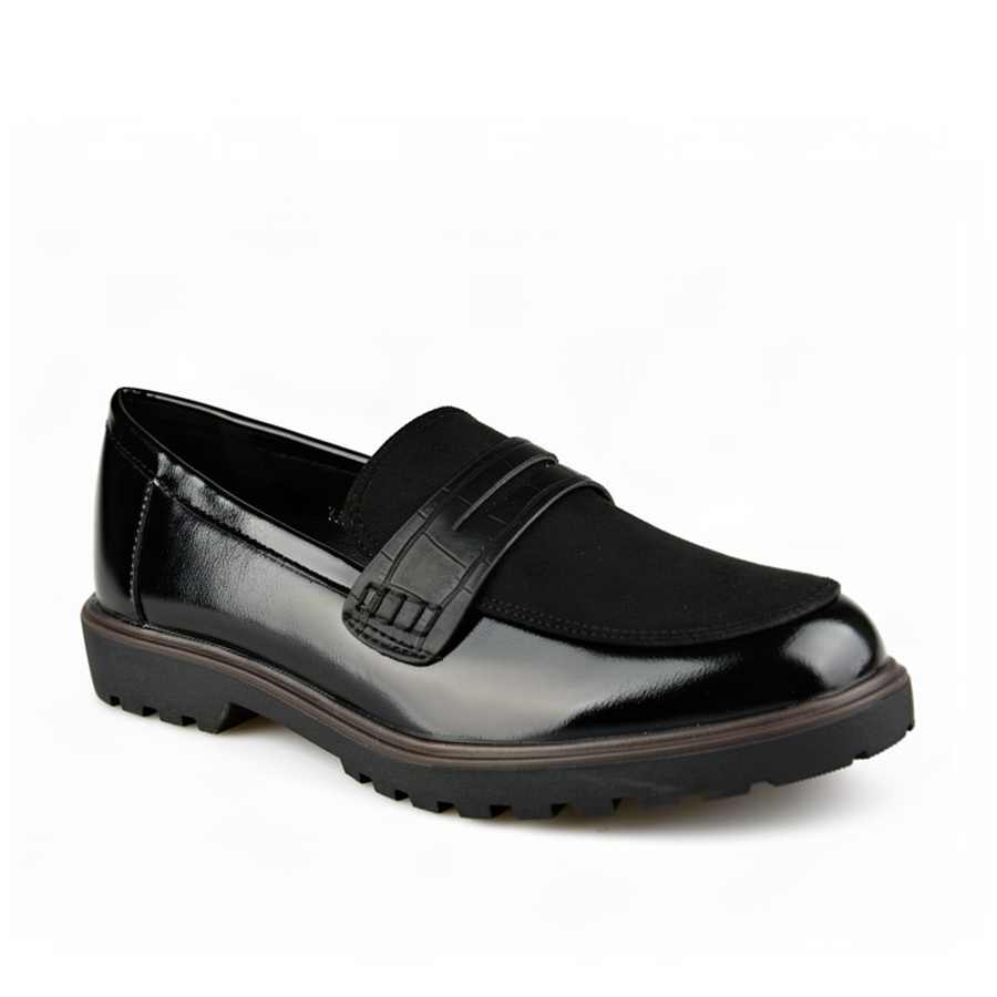 lady's shoes textile/synthetic leather black 0163002