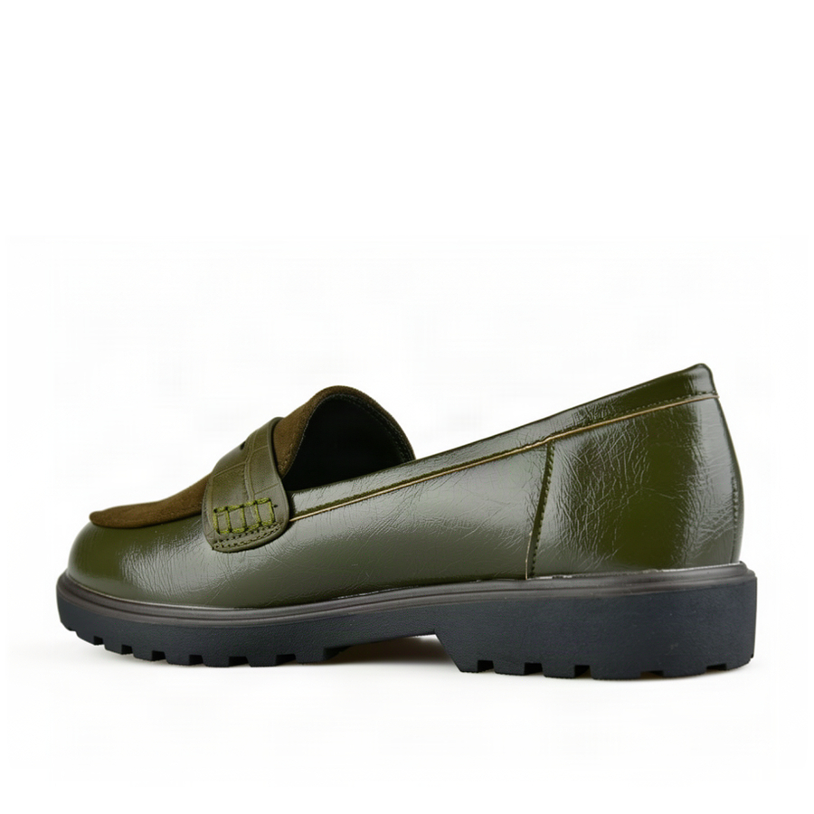 lady's shoes textile/synthetic leather green 0163004