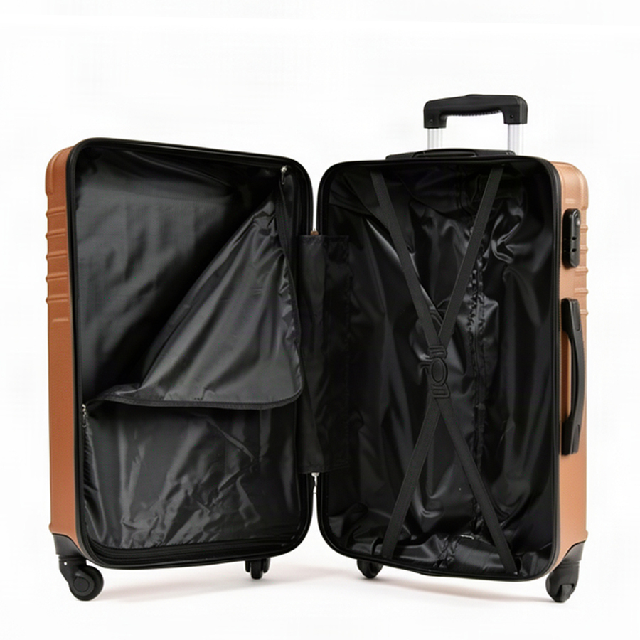 medium suitcase ABS plastic brown 0163682